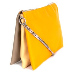 CELINE orange gelbes Leder TRICOLOR TRIO CHAIN Clutch Umhängetasche