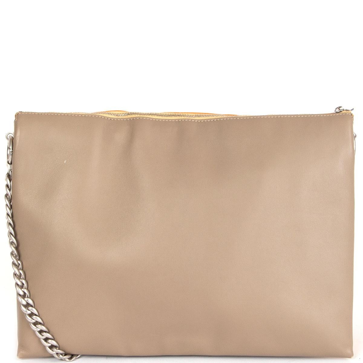CELINE naranja amarillo cuero TRICOLOR TRIO CHAIN Bolso de hombro Clutch Naranja en venta