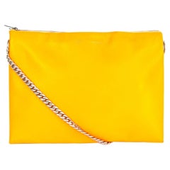 CELINE orange gelbes Leder TRICOLOR TRIO CHAIN Clutch Umhängetasche