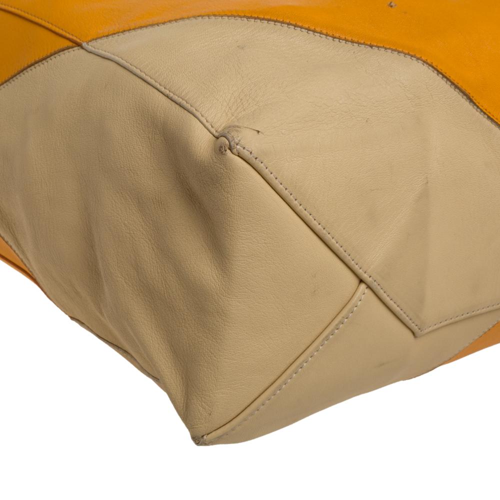 Celine Orange/Yellow Leather Vertical Cabas Tote 5