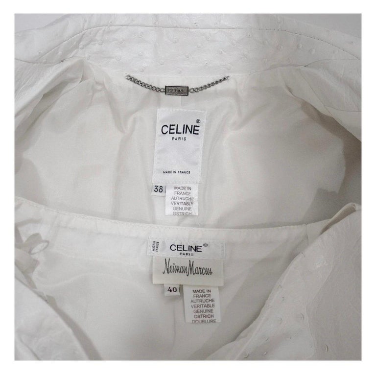 Celine Ostrich Leather Skirt Suit (Circa Late 80s / Early 90s) For Sale ...