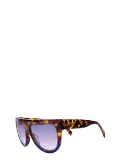 Céline Oversized Tortoiseshell Shield Sunglasses