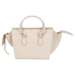 CELINE pale grey leather TIE KNOT SMALL Tote Bag