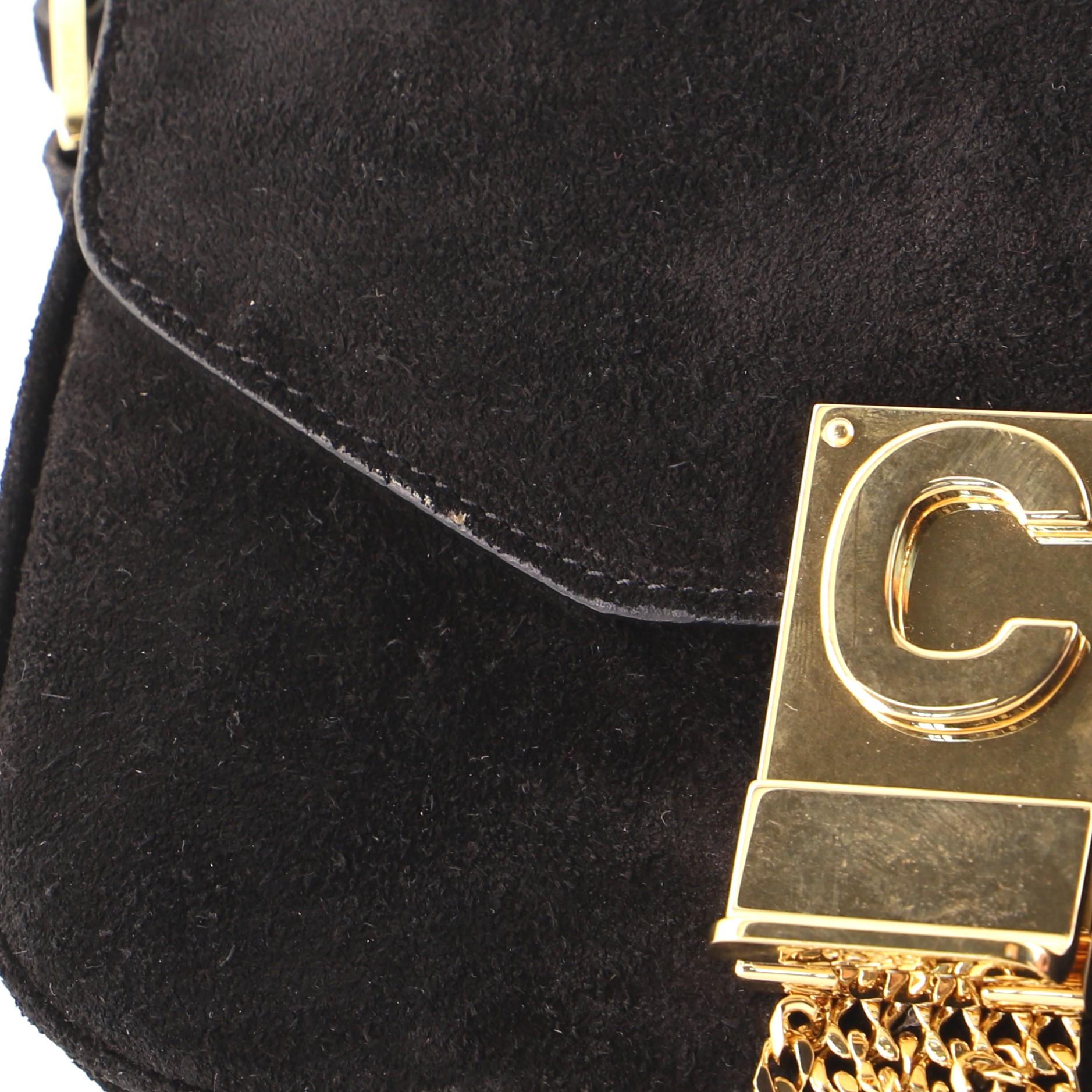 Celine Pampille C Bag Suede Small In Good Condition In NY, NY