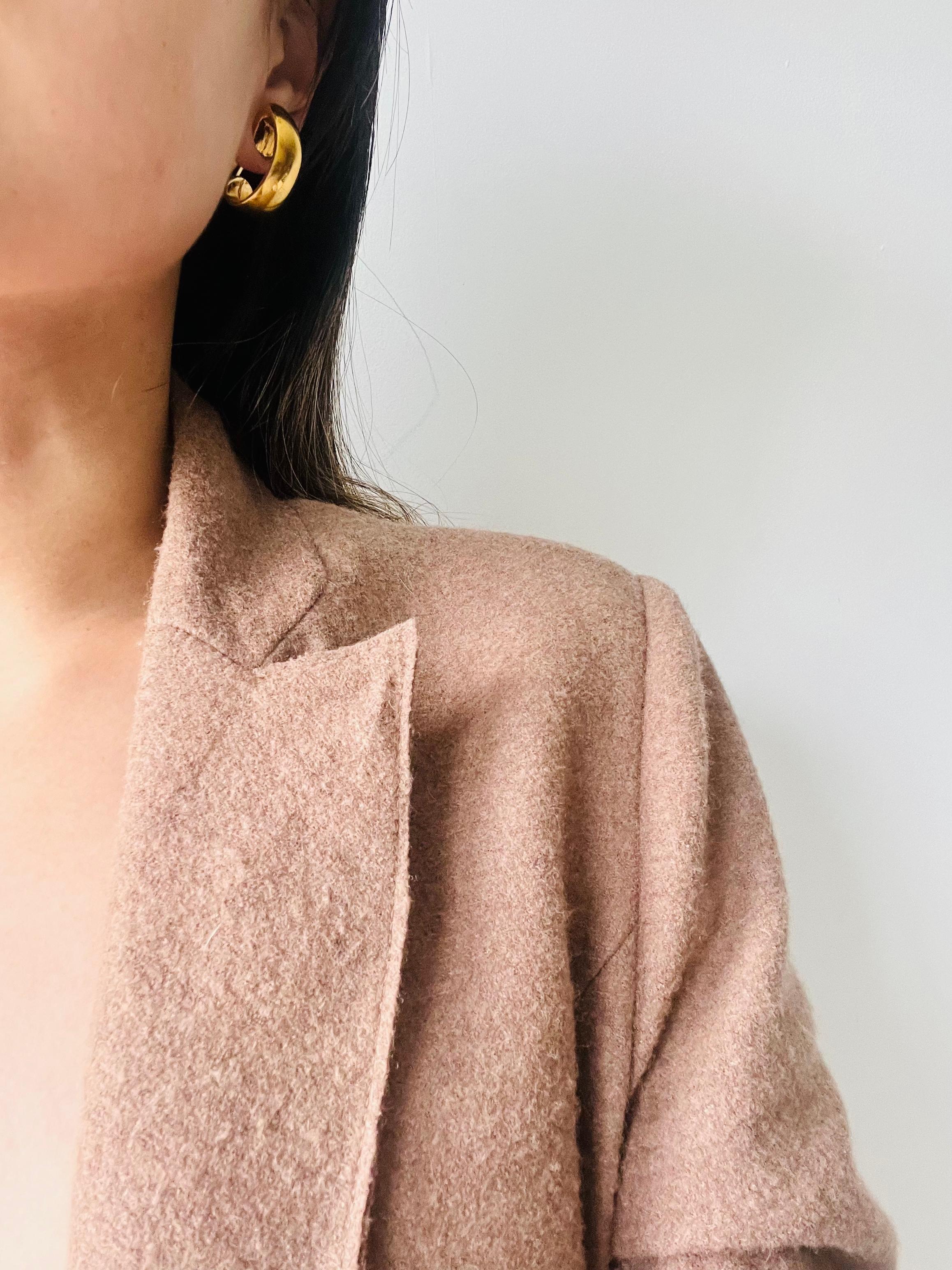 Celine Paris 1980s Vintage Massive Iconic Logo Circle Hoop Drop Clip Earrings en venta 5