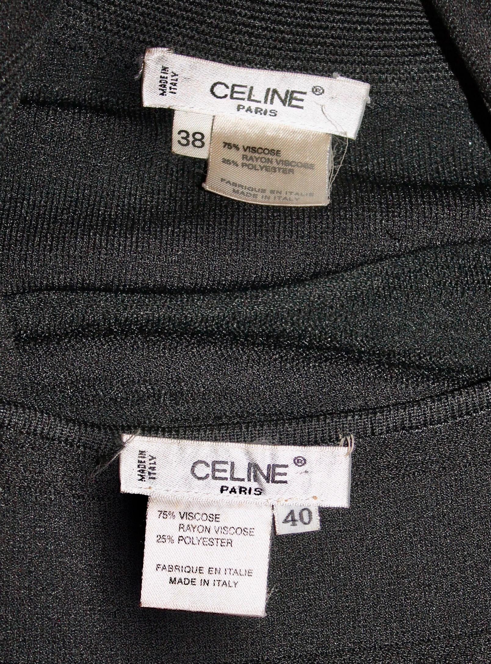 Robe et veste noires de Celine Paris en vente 8