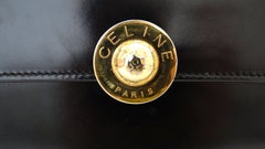 Celine Paris Black Leather Envelope Clutch