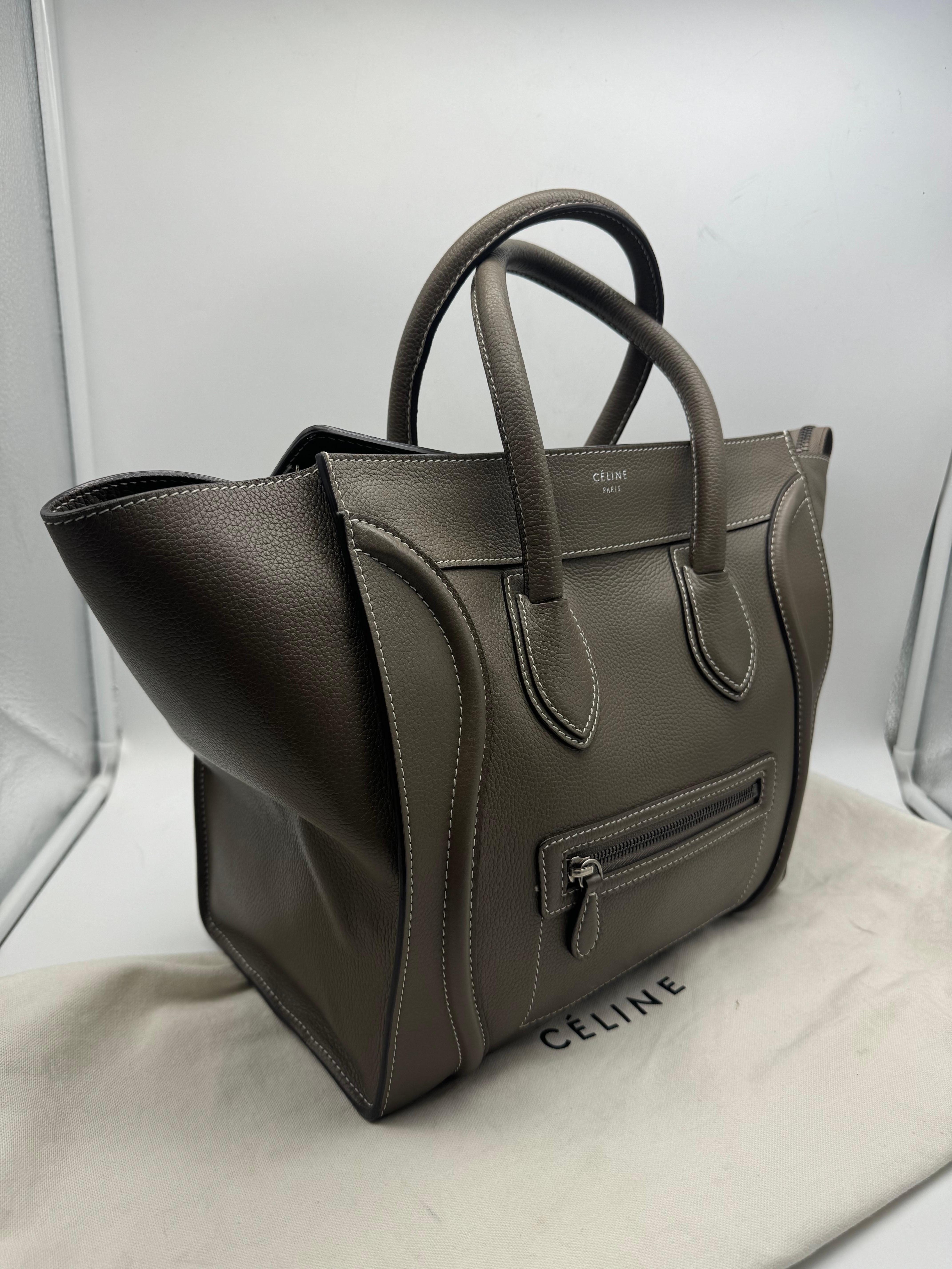 Gray Celine Paris  Luggage Phantom Grey For Sale