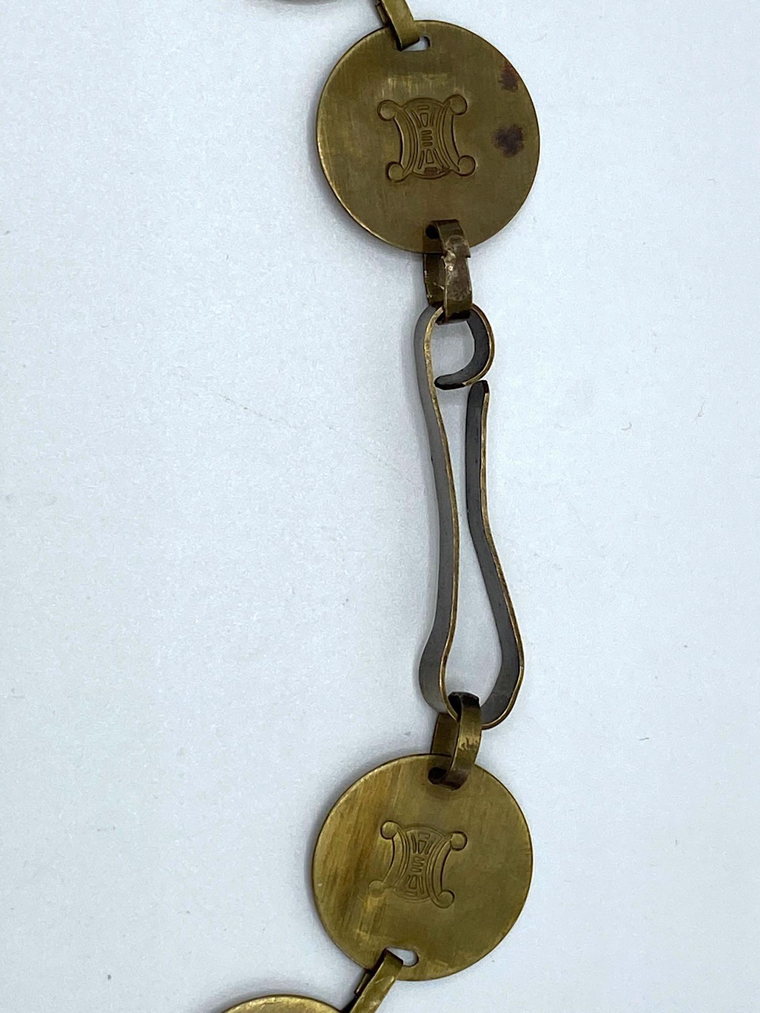 Celine, Paris Patinated Bronze Disk Bib Necklace 9