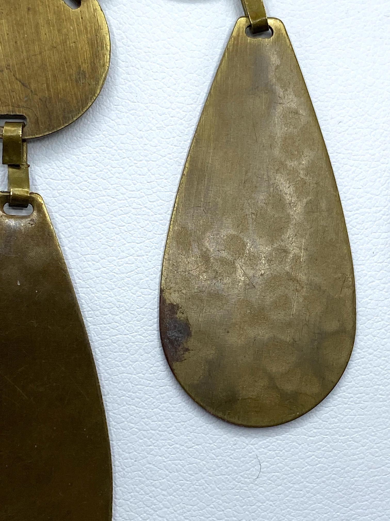 Celine, Paris Patinated Bronze Disk Bib Necklace 11