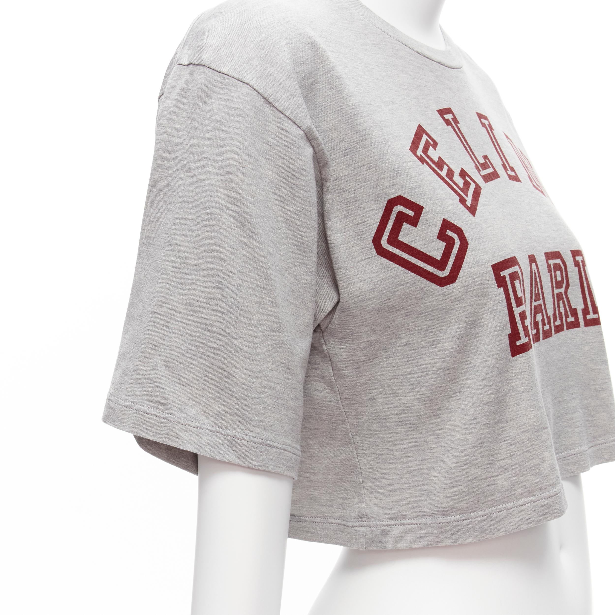 CELINE PARIS red logo grey cotton crew neck cropped tshirt XS
Reference: TGAS/D00088
Brand: Celine
Designer: Hedi Slimane
Material: Cotton
Color: Grey, Red
Pattern: Solid
Made in: Italy

CONDITION:
Condition: Excellent, this item was pre-owned and