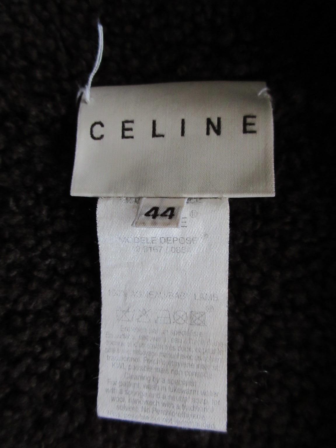 Manteau en cuir et shearling de Celine Paris en vente 1