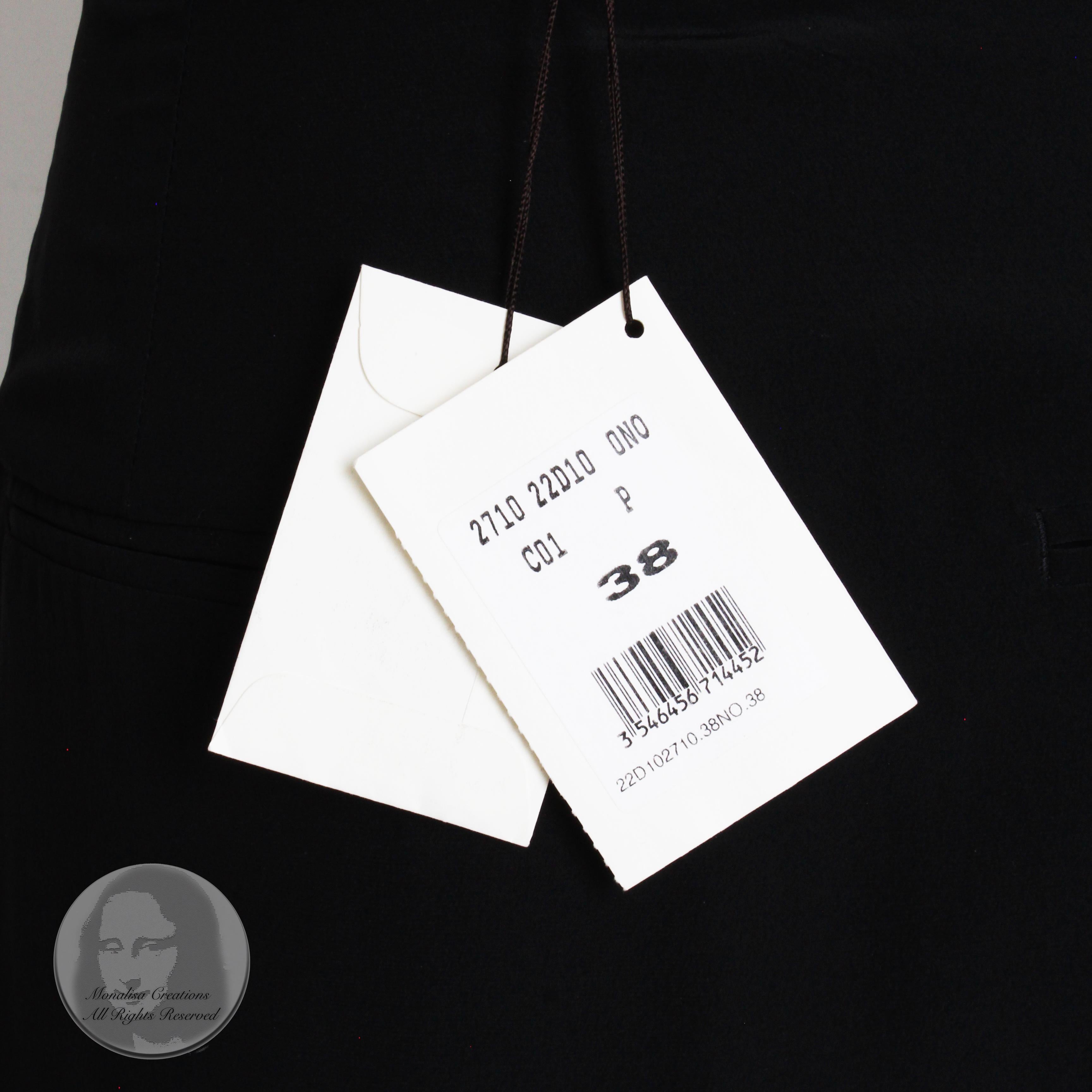 Celine Paris Silk Skirt Button Front Patch Pocket Phoebe Philo Black NWT Size 38 For Sale 4