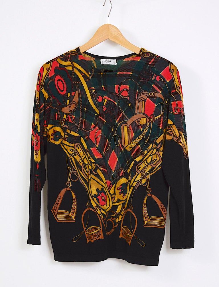 Celine Paris vintage 1980s pure wool sweater For Sale at 1stDibs