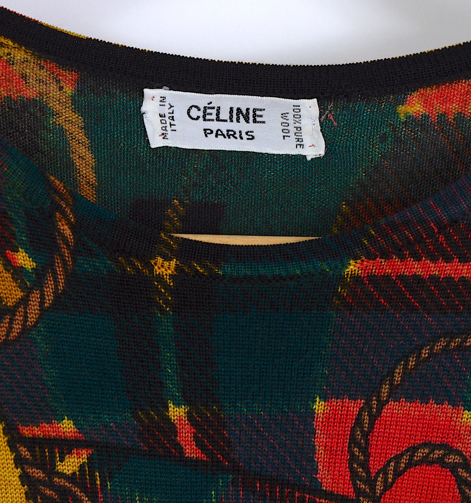 Black Celine Paris vintage 1980s pure wool sweater  For Sale