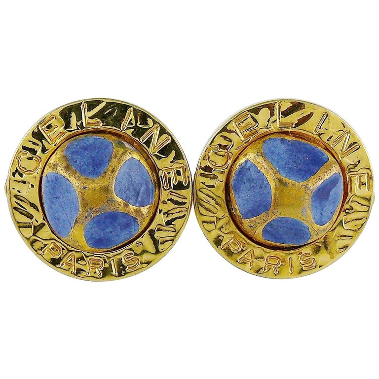 Celine Paris Vintage 1989 ClipOn Earrings at 1stDibs