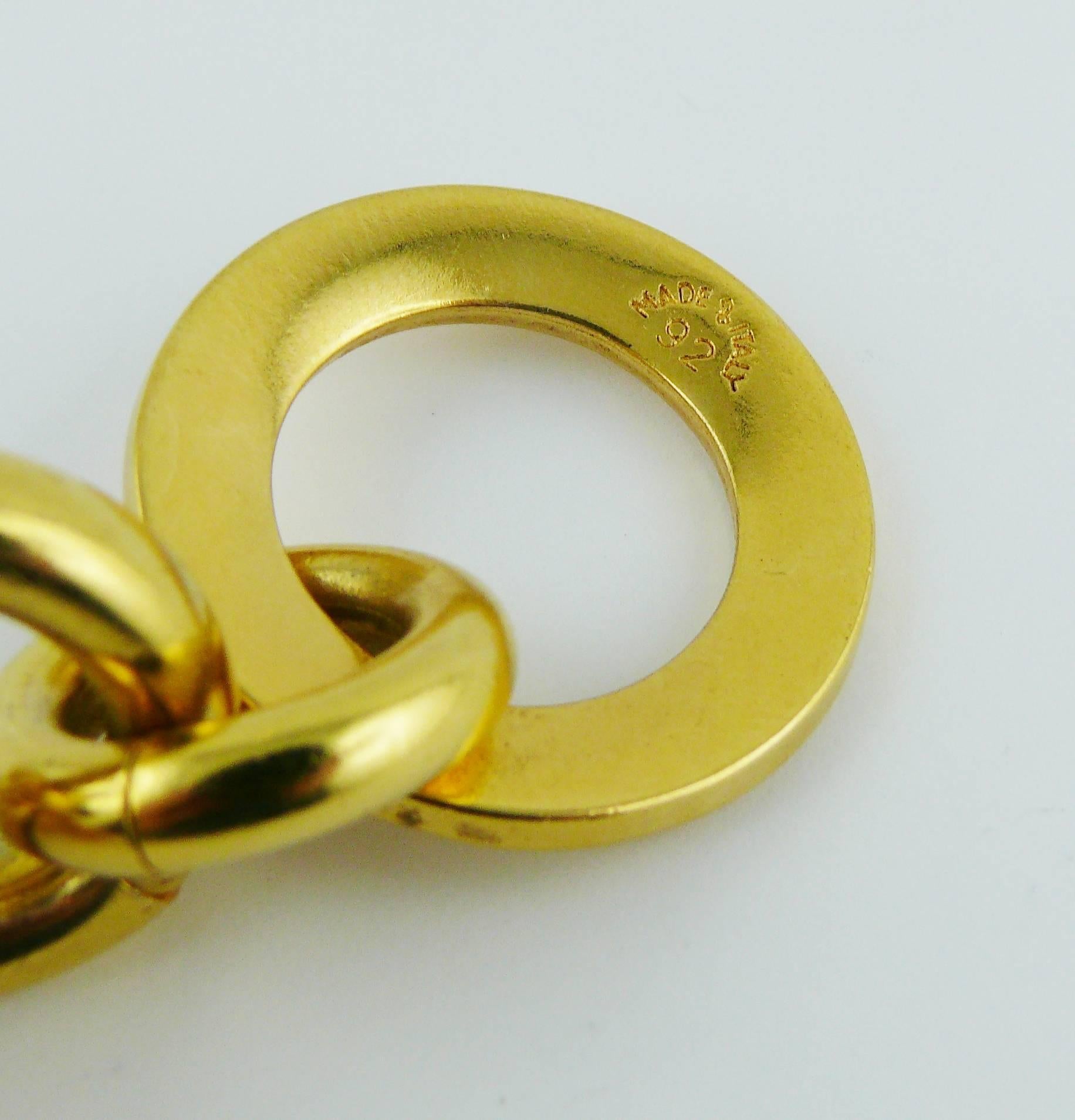 Celine Paris Vintage 1992 Gold Toned Sea Life Charms Bracelet 2