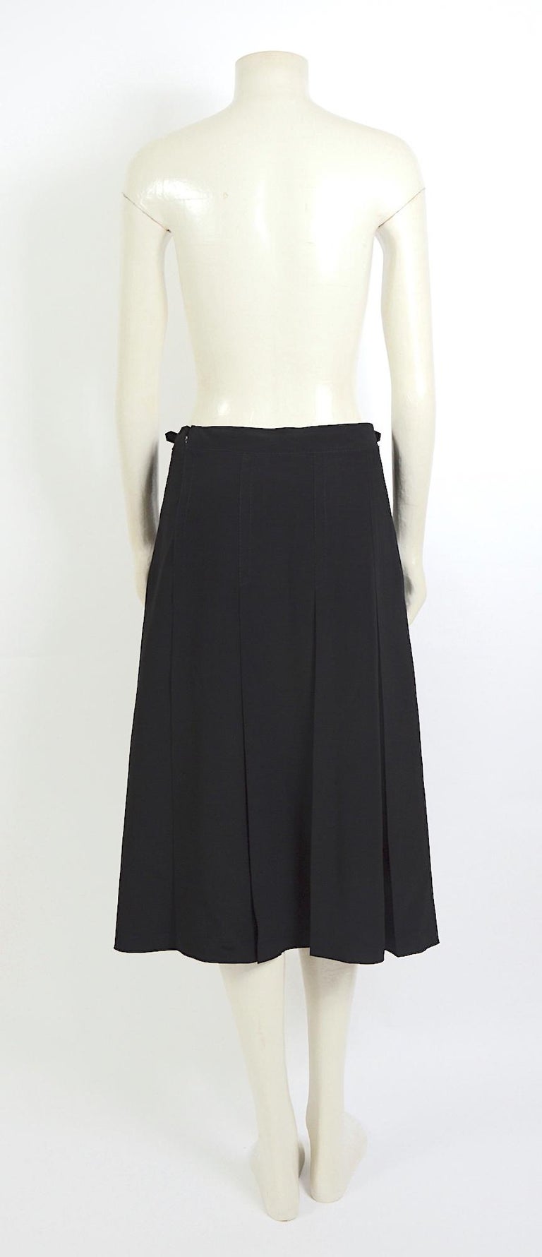 Céline Paris vintage black pleated skirt. For Sale at 1stdibs