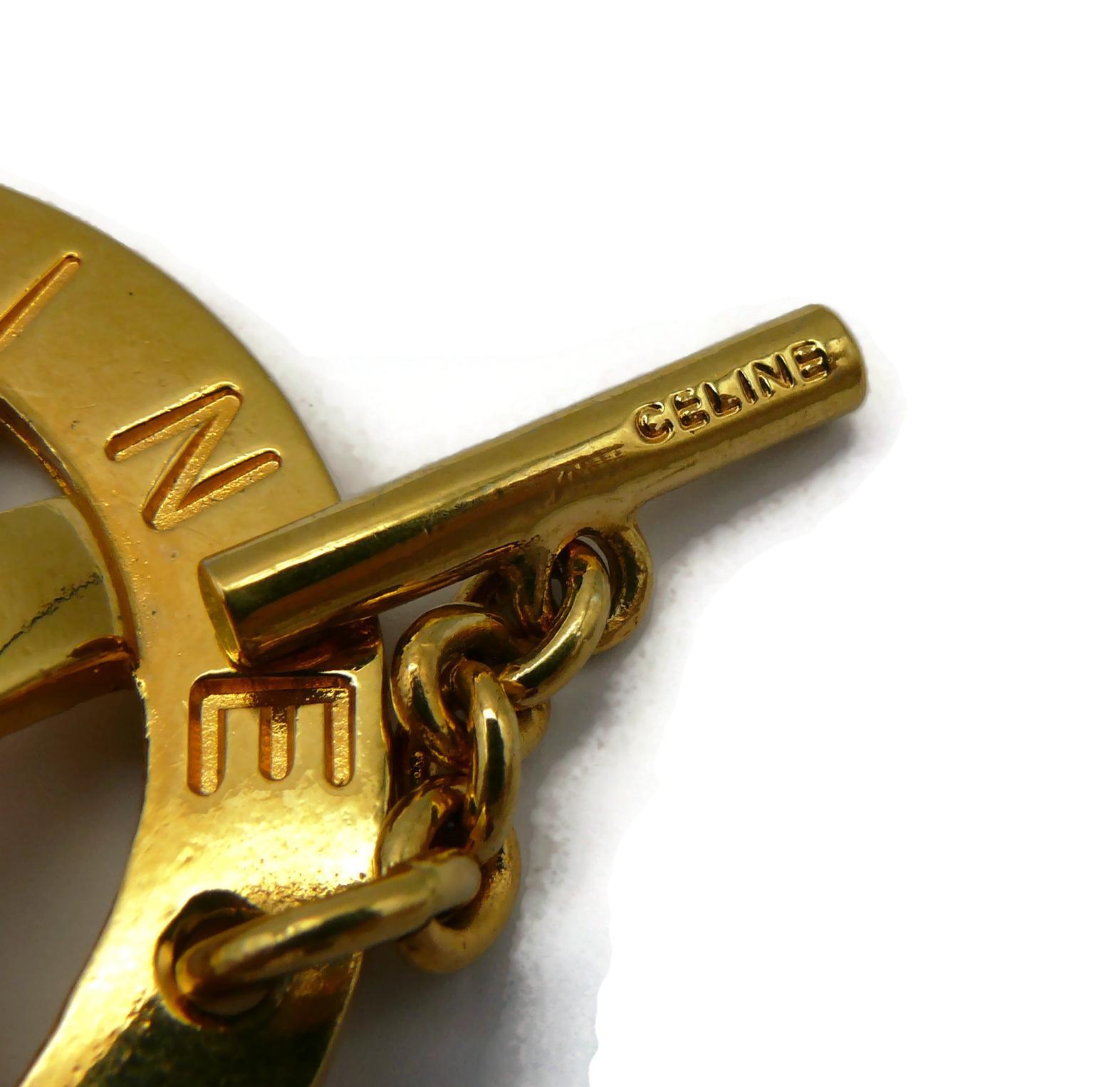 CELINE PARIS Vintage Massive Gold Tone Link Bracelet 6