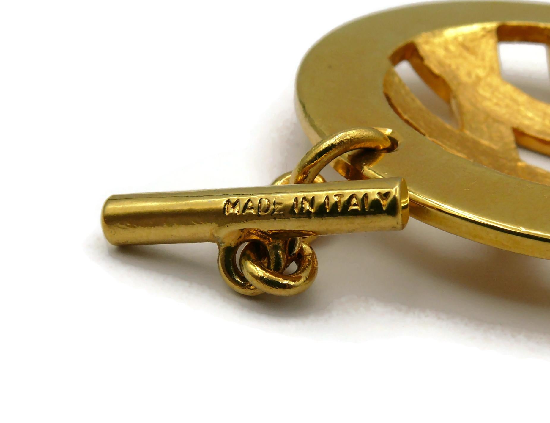 CELINE PARIS Vintage Massive Gold Tone Link Bracelet 7