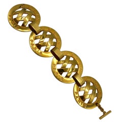 CELINE PARIS Vintage Massive Gold Tone Link Bracelet