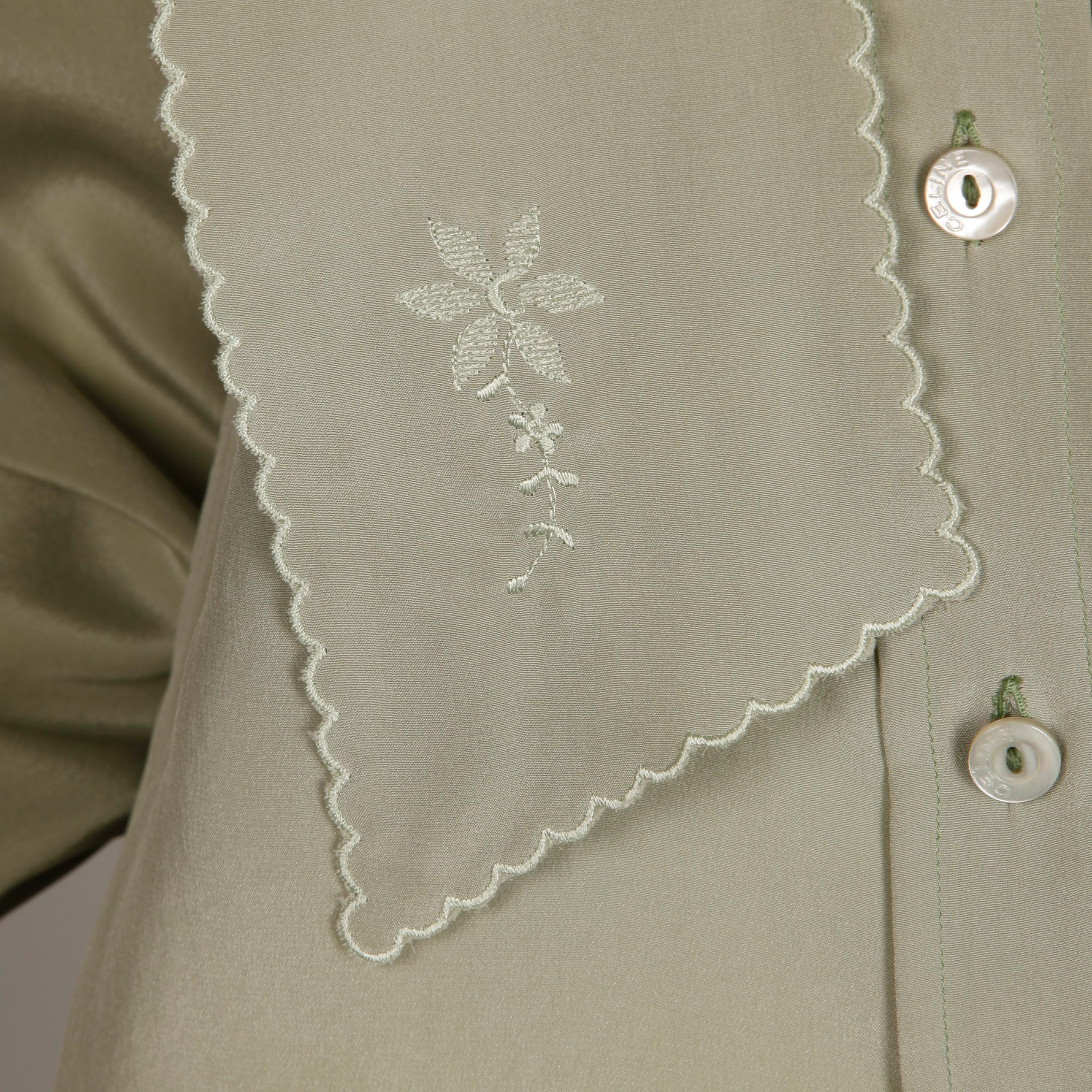 Celine Paris Vintage Silk Blouse; 1970s 4