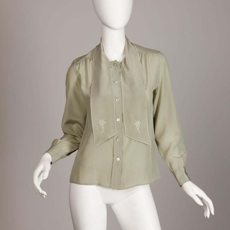 80’s Silk Nautical Blouse by Celine