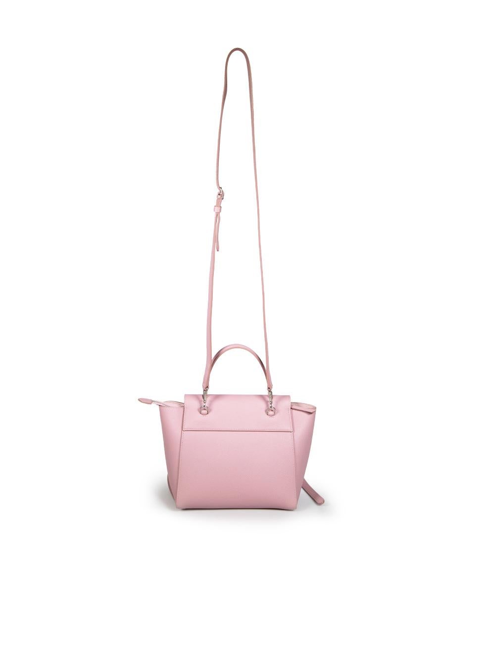 Beige Céline Pastel Pink Grained Calfskin Nano Belt Bag