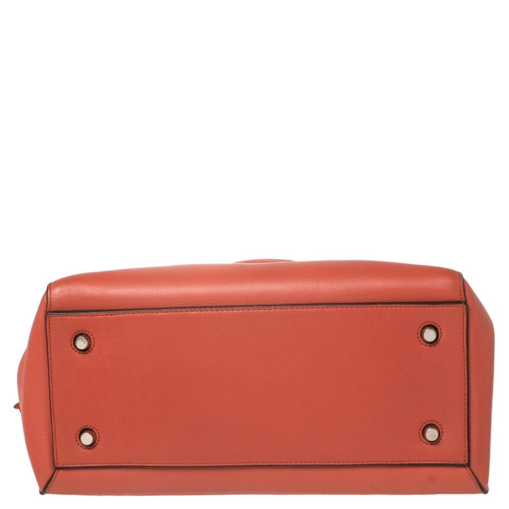 Celine Pastel Red Leather Medium Edge Top Handle Bag In Fair Condition In Dubai, Al Qouz 2