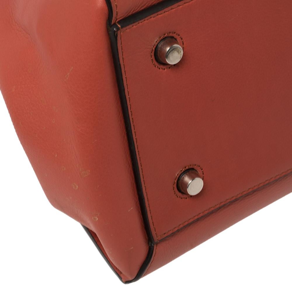 Celine Pastel Red Leather Medium Edge Top Handle Bag 1