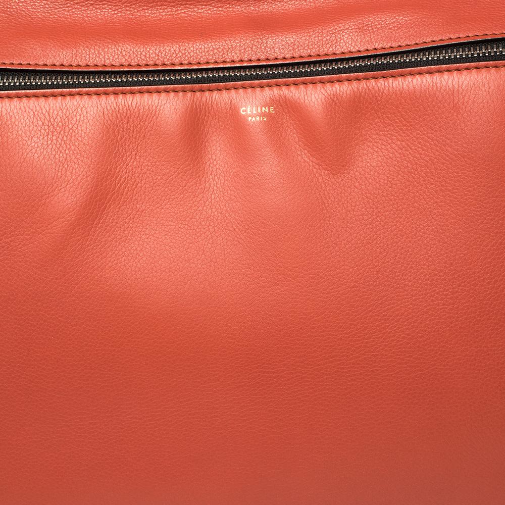 Celine Pastel Red Leather Medium Edge Top Handle Bag 3