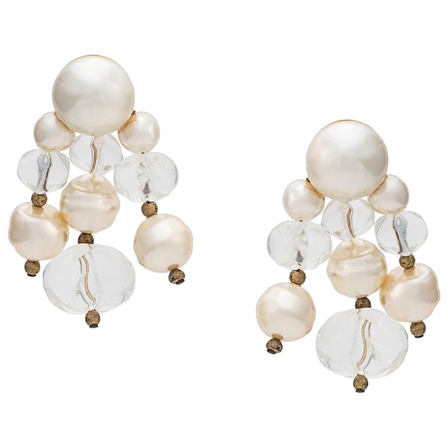 Céline Pearl Embellished Drop Earrings