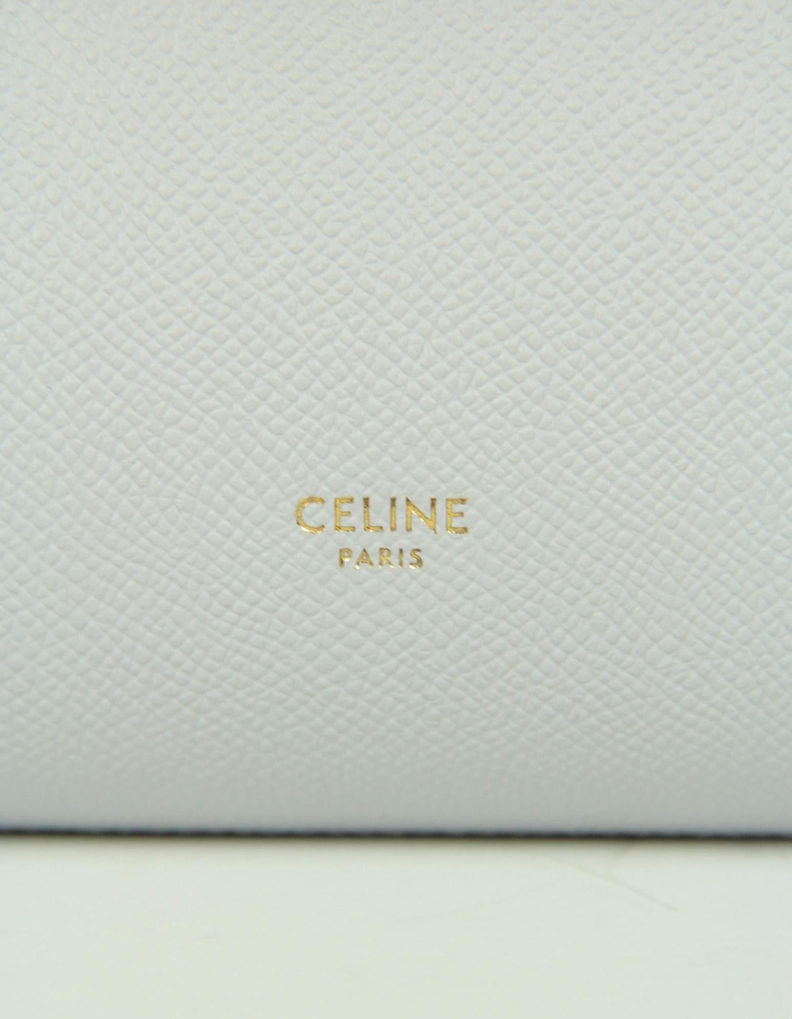 Celine Pearl Grey Grained Leather Nano Belt Bag For Sale 3