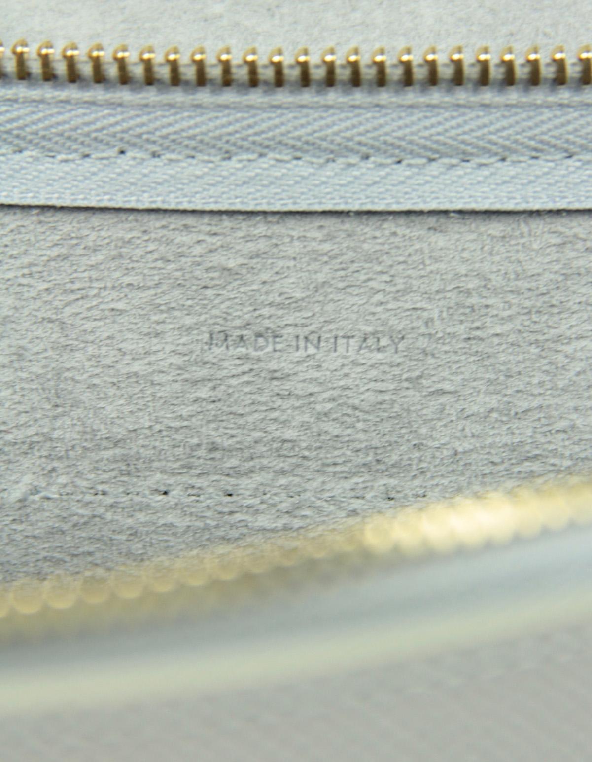 Celine Pearl Grey Grained Leather Nano Belt Bag For Sale 4
