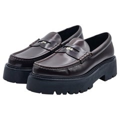 Celine Penny Chunky Loafers in pelle marrone taglia 41