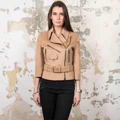 CELINE Perfecto Jacket in Beige Camel Hair Size 36FR