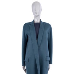 CELINE petrol blue cashmere COCOON Coat Jacket 34 XXS