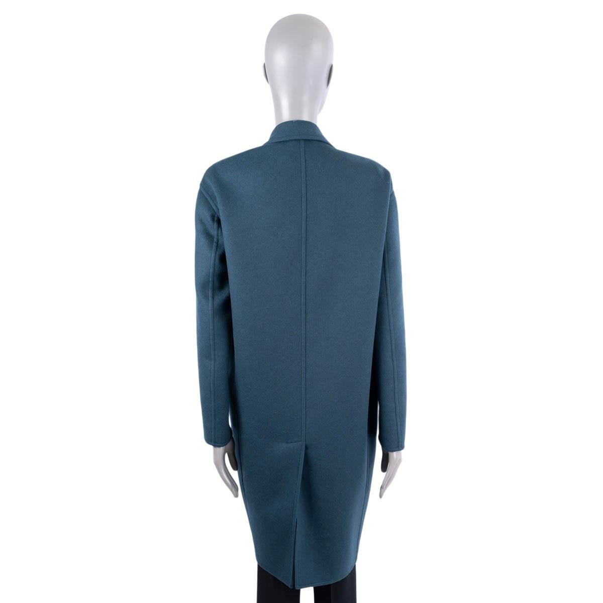 Blue CELINE petrol blue cashmere COCOON Coat Jacket 34 XXS For Sale