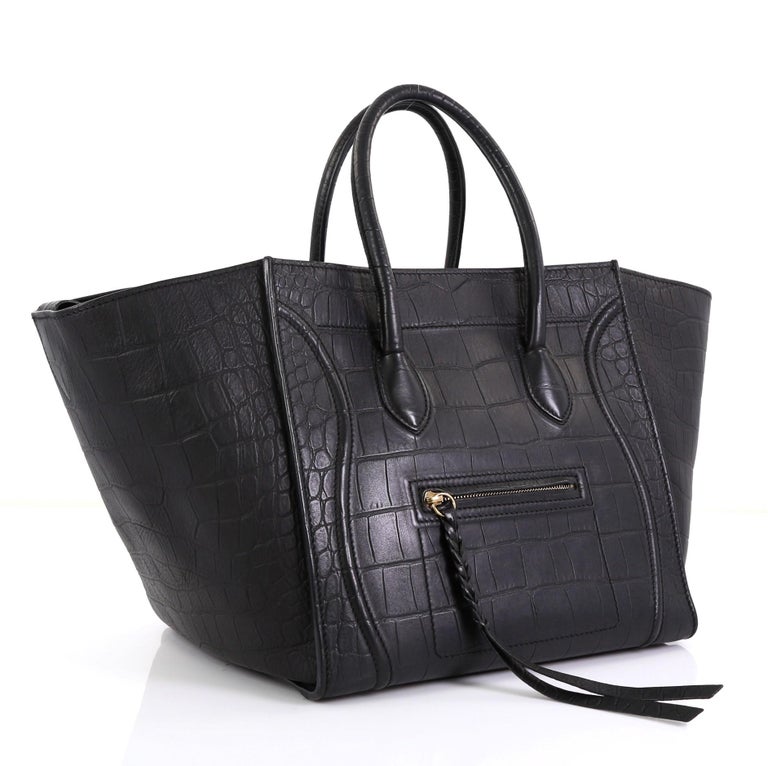Celine Phantom Bag Crocodile Embossed Leather Medium