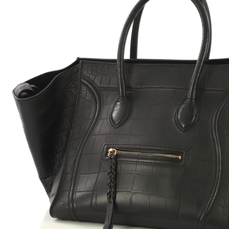 Women's Celine Phantom Bag Crocodile Embossed Leather Medium