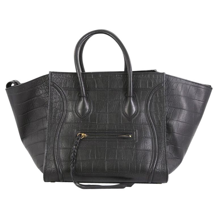 Celine Phantom Bag Crocodile Embossed Leather Medium at 1stDibs | celine  phantom crocodile bag