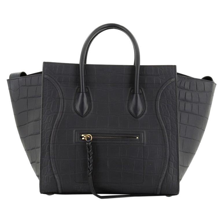 Celine Phantom Bag Crocodile Embossed Leather Medium