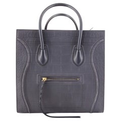 Celine Phantom Bag Crocodile Embossed Nubuck Medium