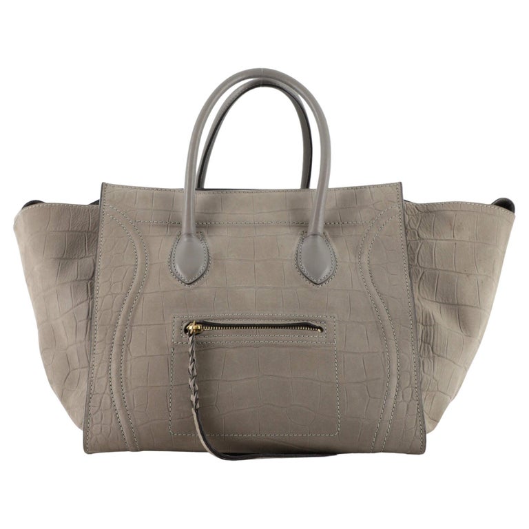 Celine Phantom Bag Crocodile Embossed Nubuck Medium For Sale at 1stDibs