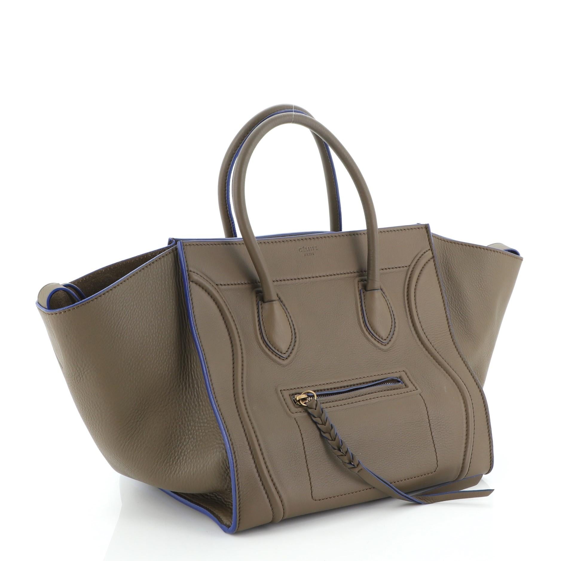 Gray Celine Phantom Bag Grainy Leather Medium