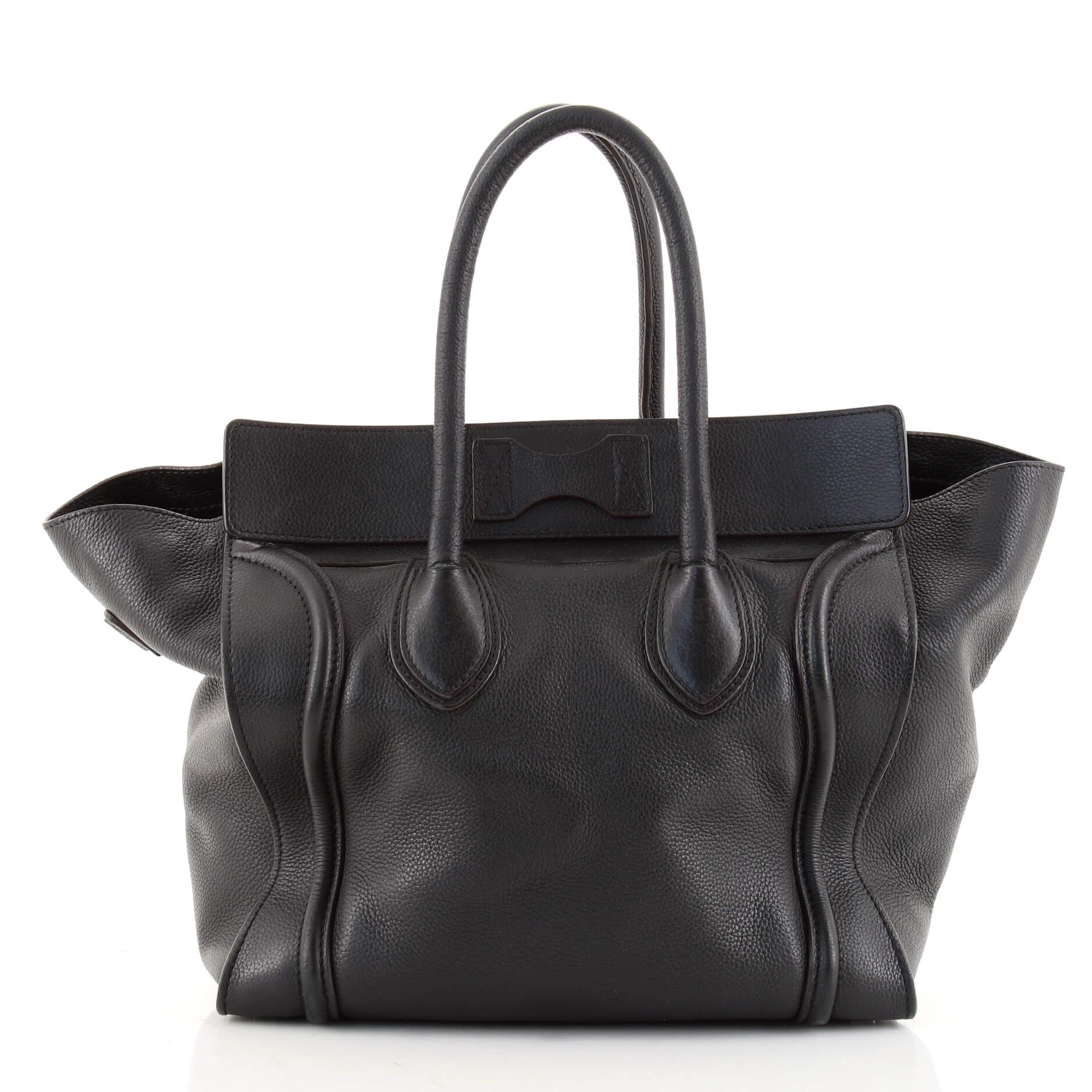 Black Celine Phantom Bag Grainy Leather Medium