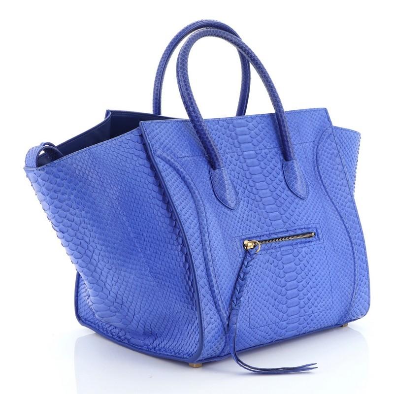 Blue Celine Phantom Bag Python Medium