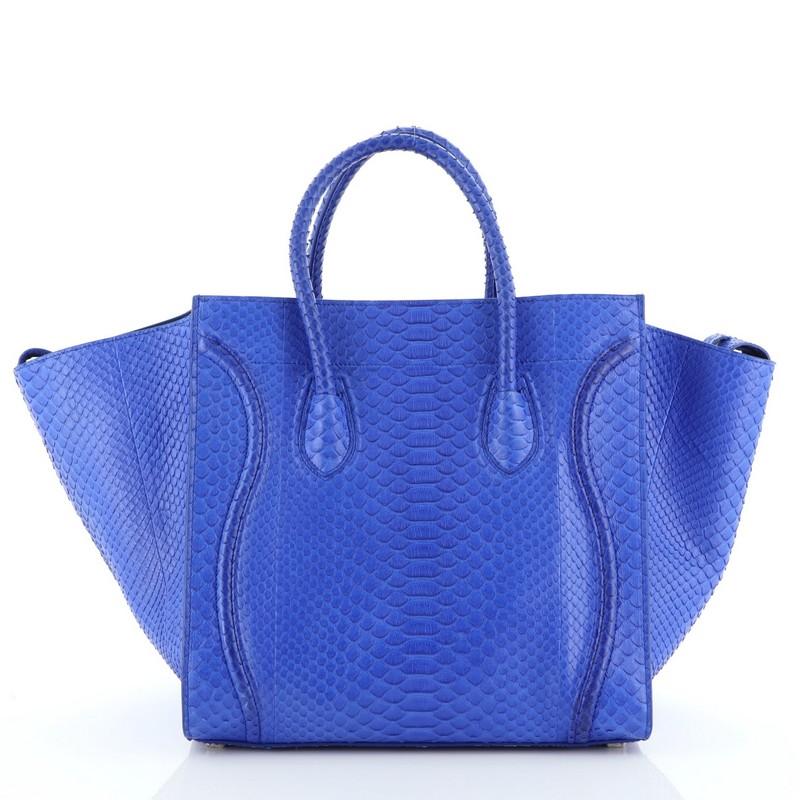 Blue Celine Phantom Bag Python Medium