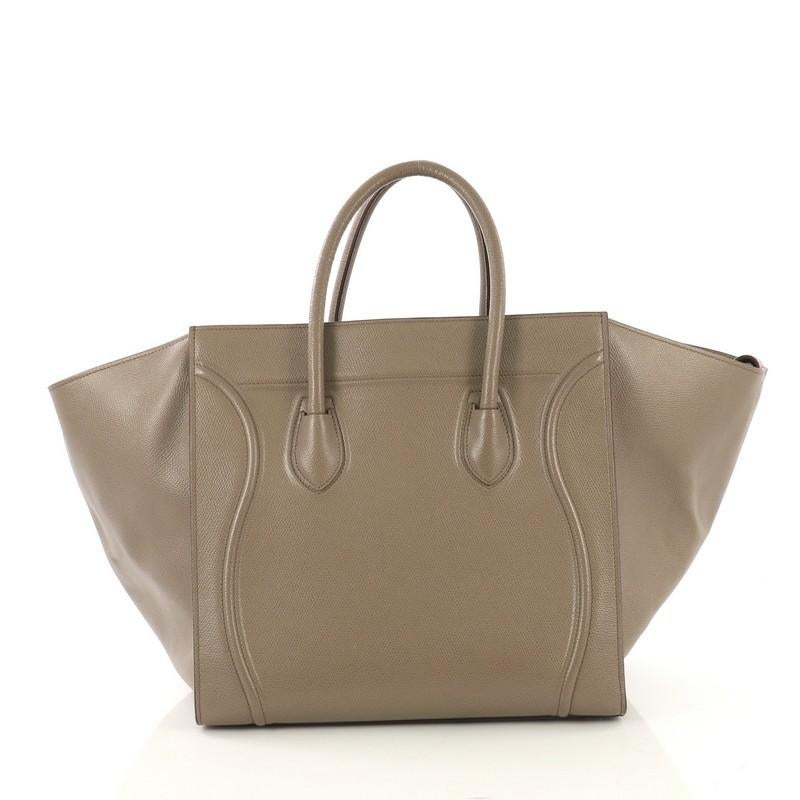 Brown Celine Phantom Bag Textured Leather Medium