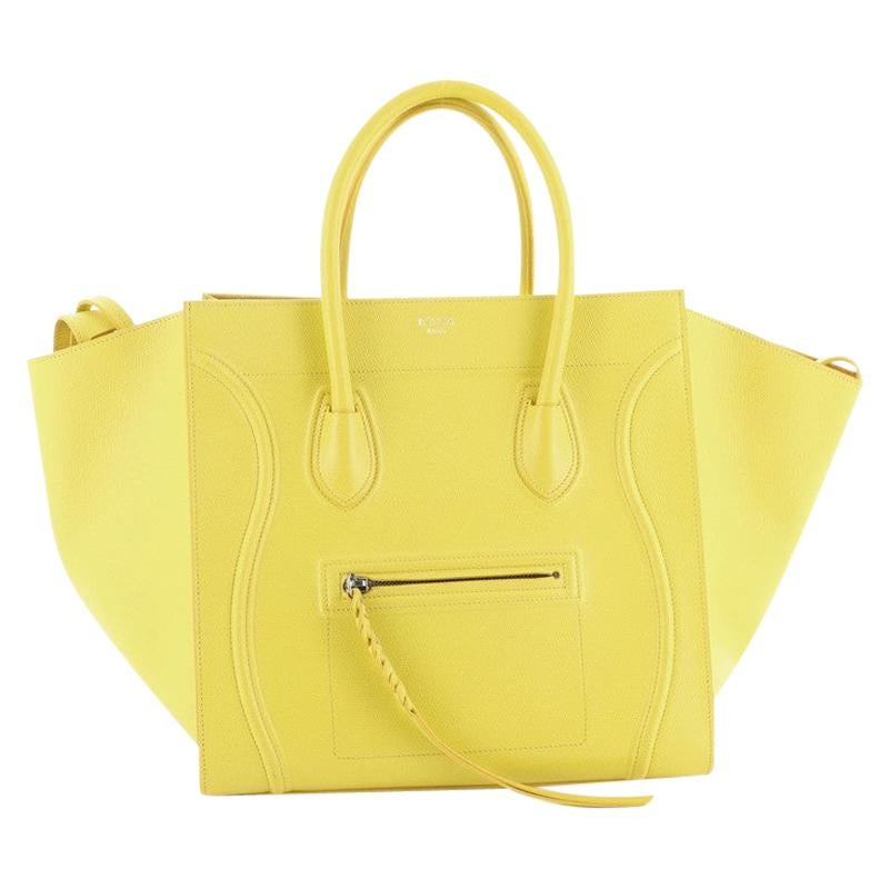 CELINE Luggage Bag in Yellow Grained Leather For Sale at 1stdibs